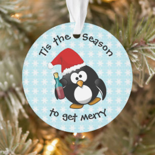 "C'est la saison pour se réjouir" mignon Pingouin 