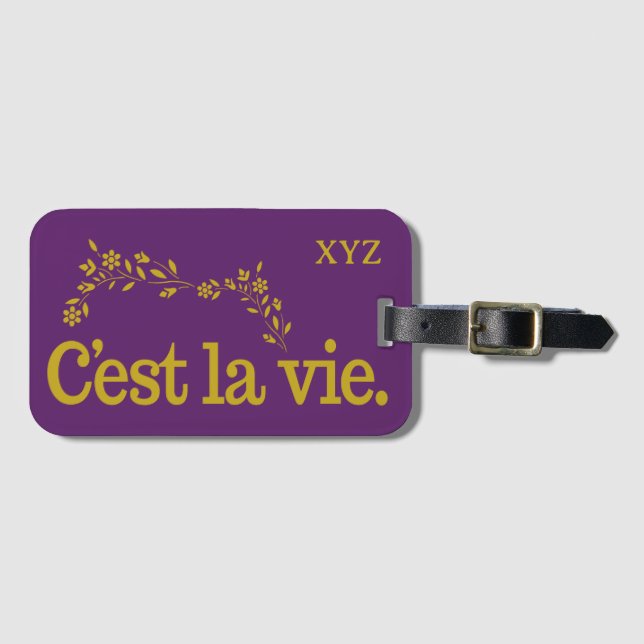 C'est La Vie benutzerdefinierte Monogramm Gepäckanhänger (Vorderseite (Horizontal))