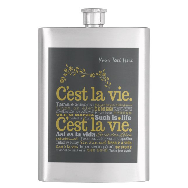 C'est La Vie Custom Flask Flachmann (Vorderseite)