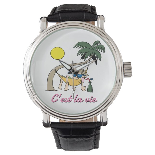 C'est La Vie - Das ist der lebendige Hängematte-Ca Armbanduhr (Vorderseite)