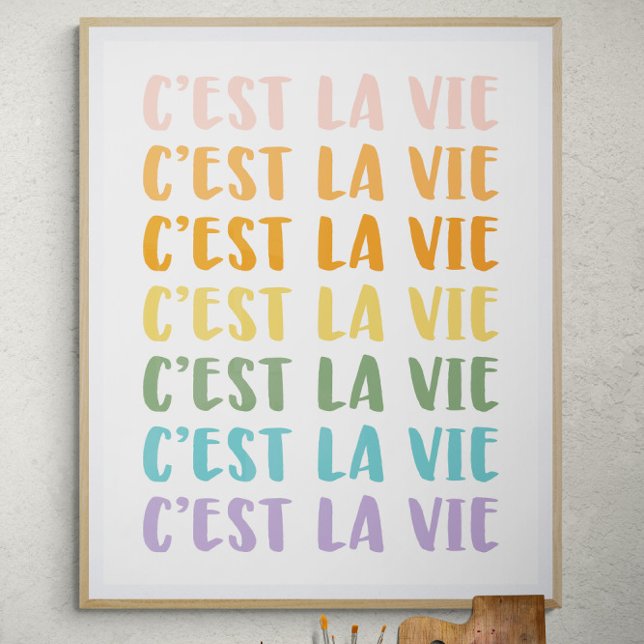 C'est La Vie | Französisches Sprichwort | Pastell- Poster (Von Creator hochgeladen)