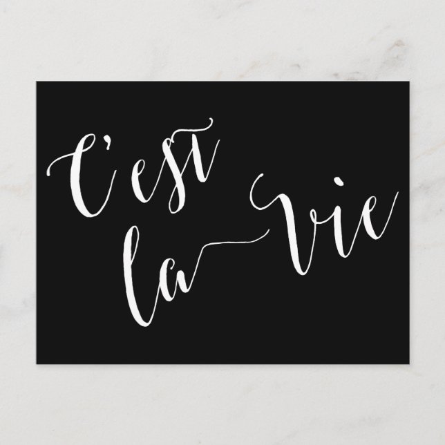 C'est la Vie French Calligraphy Postkarte (Vorderseite)