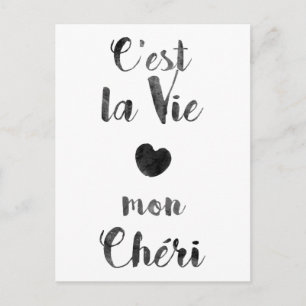 C'est la Vie mon Chéri Postcard Postkarte