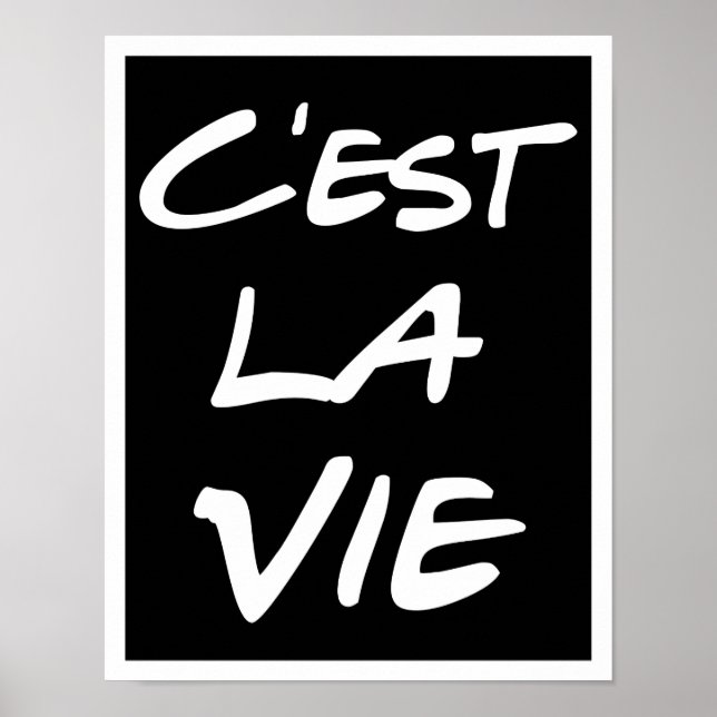 C'est La Vie Poster Lettering - Noir (Devant)