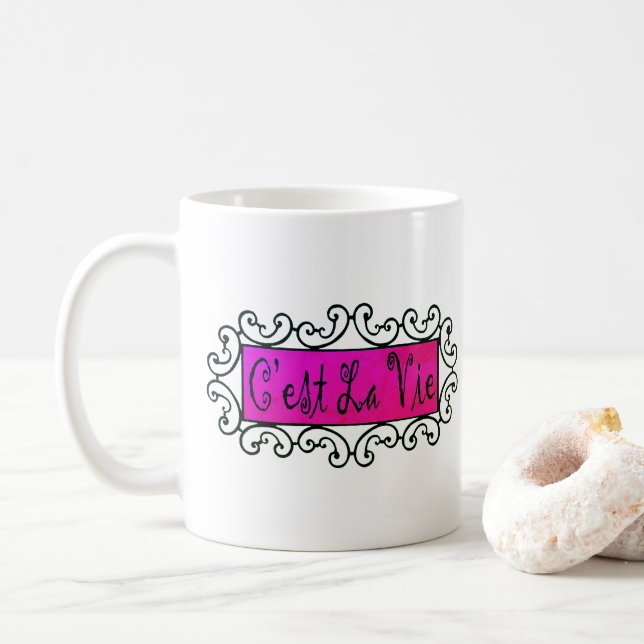 C'est La Vie (That's Life) (Weitere Optionen) - Kaffeetasse (Mit Donut)