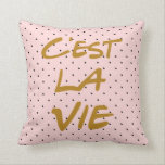 C'est La Vie Typografie Polka Dots Pillow Kissen<br><div class="desc">C'est La Vie Typografie Polka Dots Pillow</div>