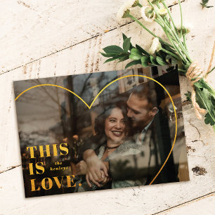 C'est l'Amour. Carte Heart Valentine's Day - Foil