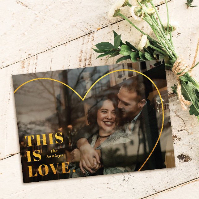 C'est l'Amour. Carte Heart Valentine's Day - Foil (Créateur téléchargé)