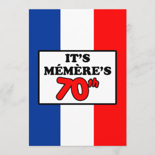 C'est le 70e anniversaire de Memere Invitation du 