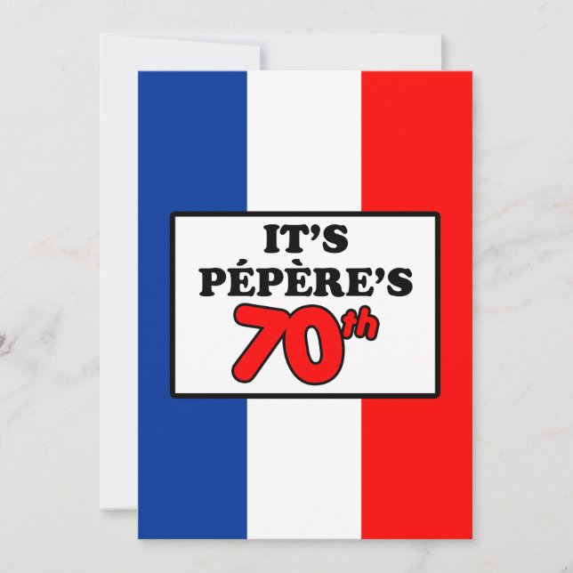 C'est le 70e anniversaire de Pepere Invitation du  (Devant)