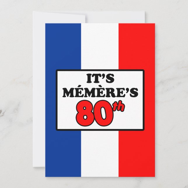 C'est le 80e anniversaire de Memere Invitation du  (Devant)
