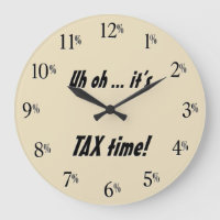C'est l'heure de la TAXE ! Horloge - Texte noir