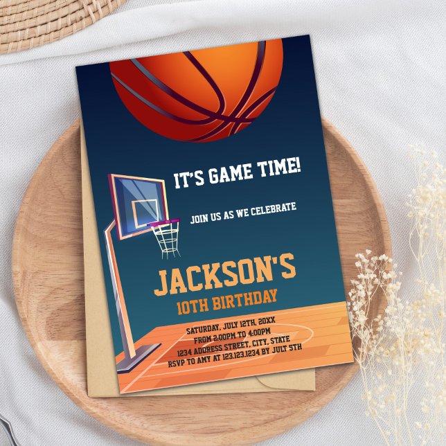 C'est l'heure du jeu Basketball Invitations (It's Game Time Basketball Invitations)