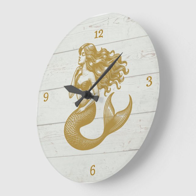C'est Mermaid Time Horloge murale (Angle)