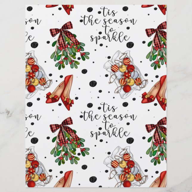 C'Est Mignonne Tis Season Scrapbook Papier de Noël (Devant)