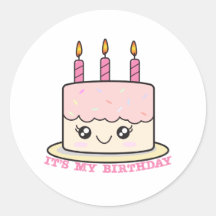 C'est mon Autocollant au gâteau rose d'anniversair