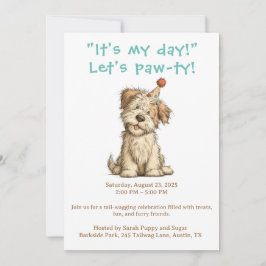 C'est mon jour Invitation pour fête de chien Drôle