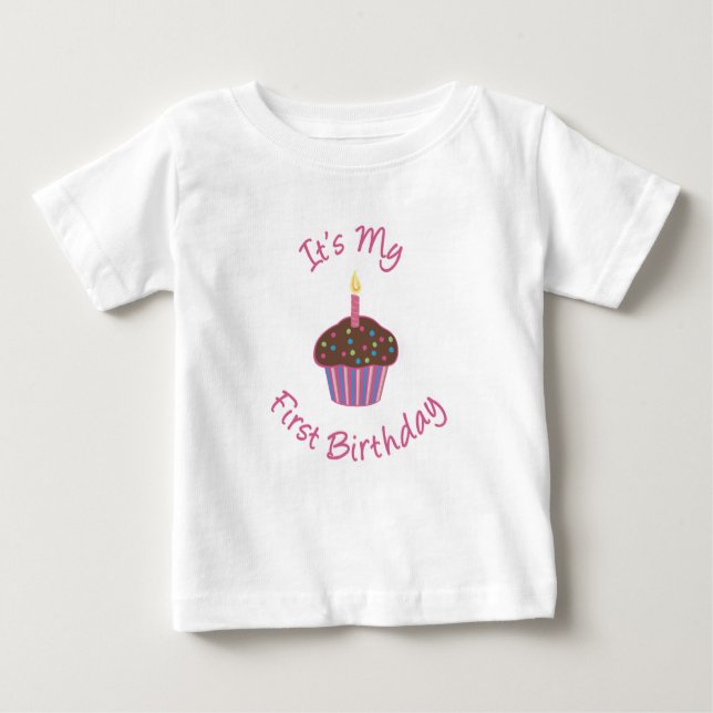 C'est mon premier T-shirt Cupcake anniversaire (Devant)