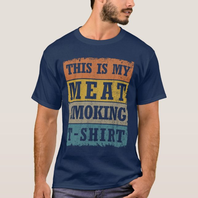 C'Est Mon T-shirt Fumant Viande Retro BBQ Grill (Devant)
