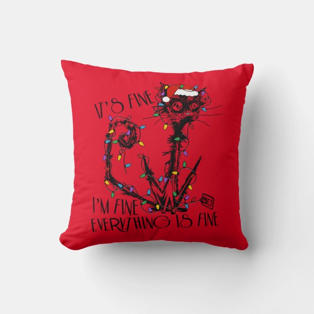 C'est parfait Tout est beau Coussin de Noël rouge (Recto)