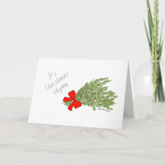 C'est thym de Noël ! Carte de calembour de produit