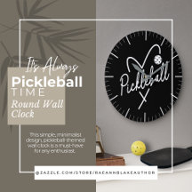 C'est toujours l'heure du pickleball Horloge mural