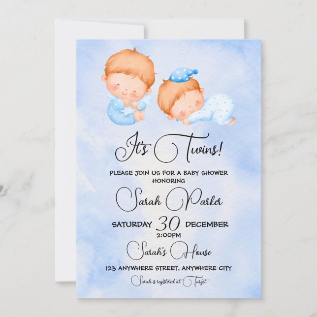 C'est Twins Baby shower Invitation (Devant)
