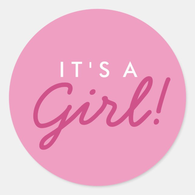 C'est un Autocollant Baby shower fille - rose et b (Devant)