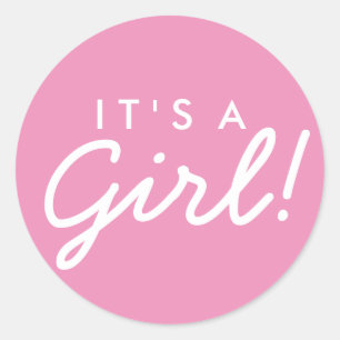 C'est un Autocollant Baby shower fille - rose et b