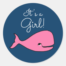 C'est un Autocollant de baleine rose fille