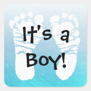 C'est un Autocollants Baby shower bleu Aqua Boy