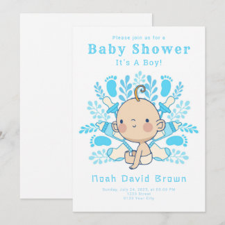 C'est un Baby shower bleu garçon Invitation