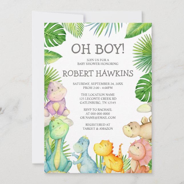 C'est un Baby shower Dinosaure Boy Invitation (Devant)