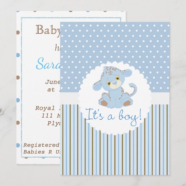 C'est un Baby shower garçon Invitation (Devant / Derrière)