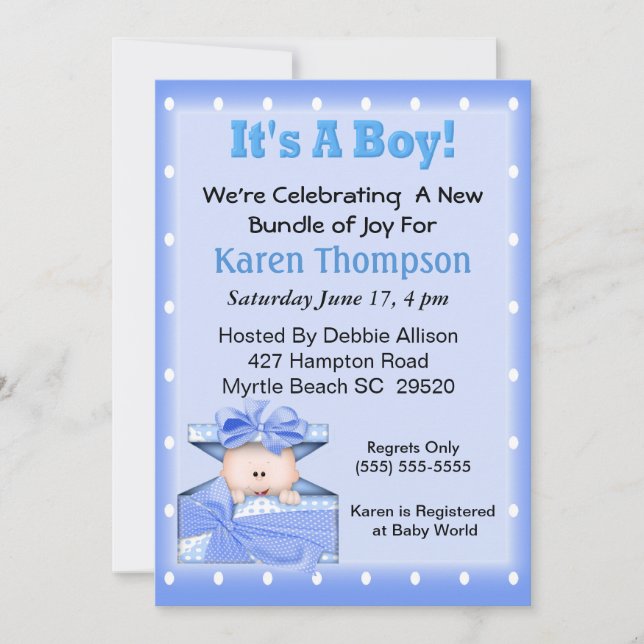 C'est un Baby shower garçon Invitation (Devant)