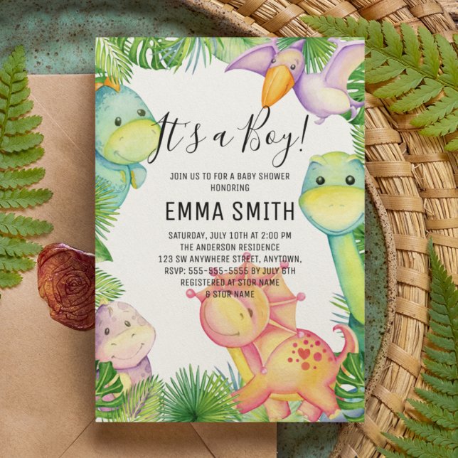 C'est un Boy Dinosaur Baby shower Party Invitation (Créateur téléchargé)
