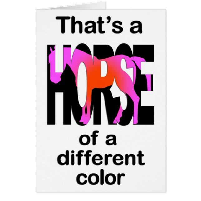 C'est un cheval d'une couleur différente (Devant)