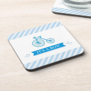 C'est un Dessous de verre de Baby shower bleu garç