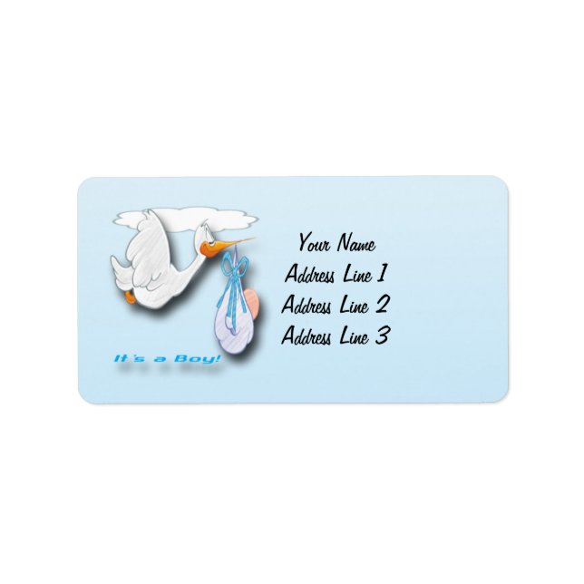 C'est un Étiquette de adresse Baby shower de cigog (Devant)