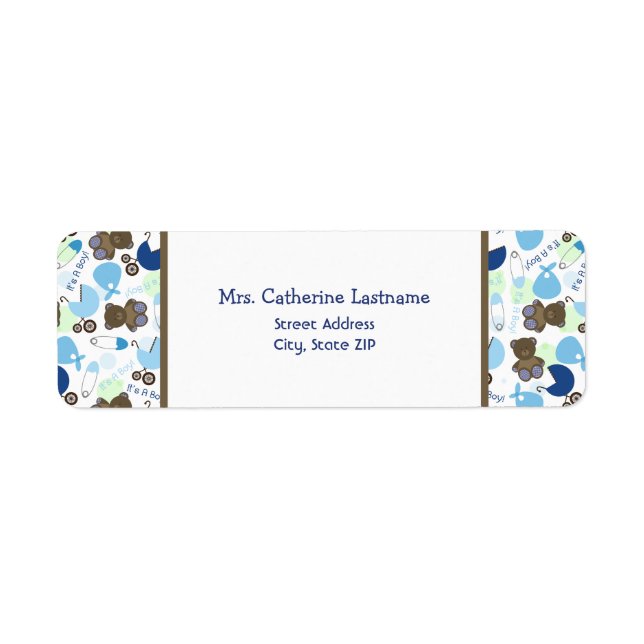 C'est un Étiquette de adresse de Baby shower Motif (Devant)