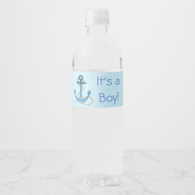 "C'est un garçon" Ancre Étiquette de bouteille ble (Devant)