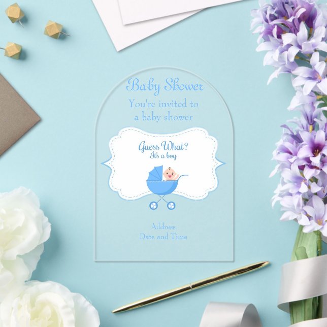 C'est un garçon Baby shower Invitation Card 3 (Insitu (Mariage))