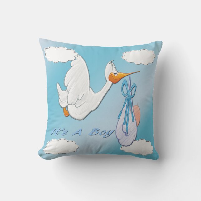 C'est un garçon - coussin de souvenir de cigogne (Recto)