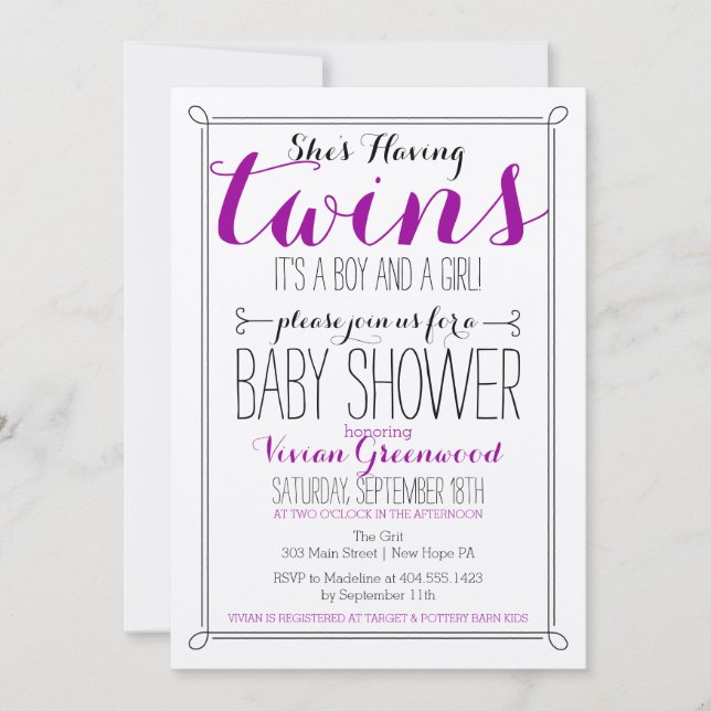 C'est un garçon et une invitation de baby shower (Devant)