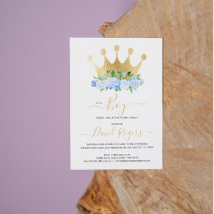 C'est un garçon Invitation baby shower fleuri