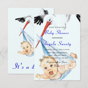 C'est un garçon Shower Invitation Stork portant bé