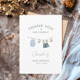 C'est un garçon Simple Vêtements Baby Shower Merci