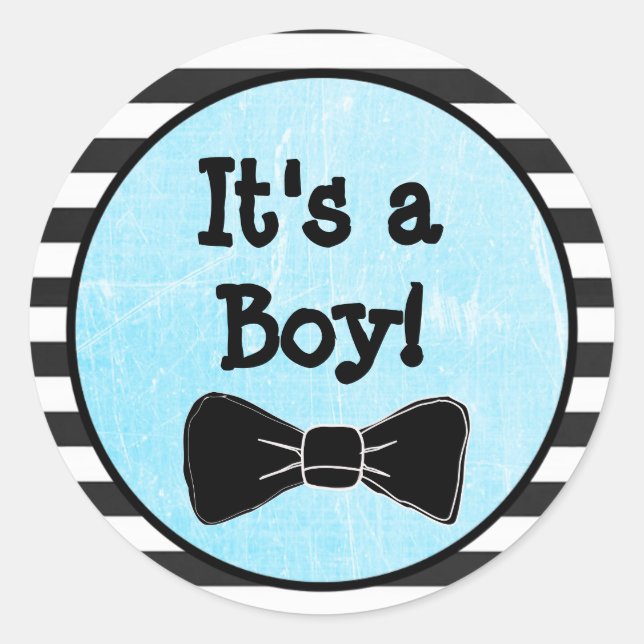 C'est un garçon, Sticker à Baby shower à thème Cra (Devant)