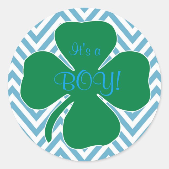 C'est un garçon Stickers Baby shower irlandais à t (Devant)