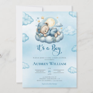 C'est un garçon Teddy Bear Baby shower Invitation